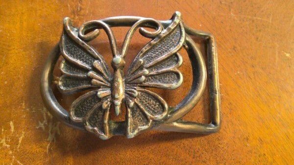 Vintage 1970s Butterfly Belt Buckle for sale