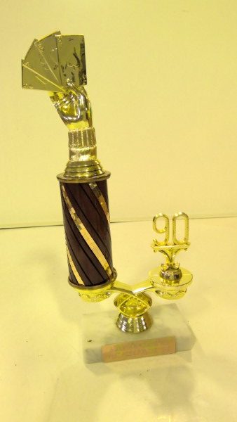 Vintage Cribbage Trophy (1990 5 mile Hall Grande Prairie) for sale