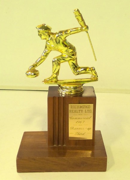 Vintage 1967 Curling Trophy - Grande Prairie AB Richmond Realty Ltd. for sale