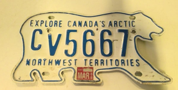 1988 Northwest Territories License for sale