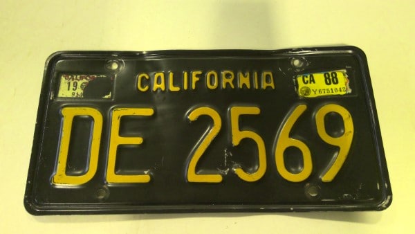 Vintage Black California License plate for sale