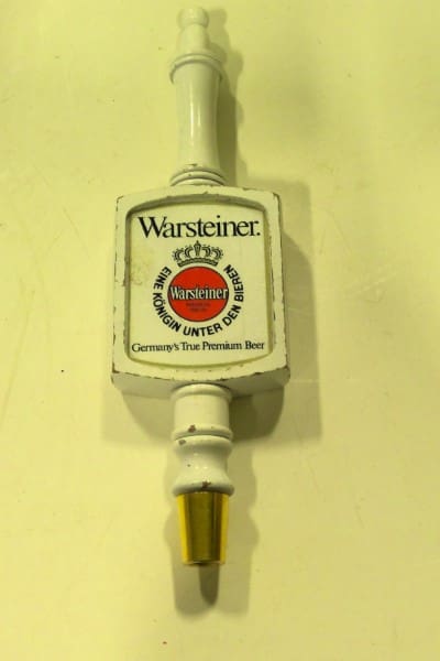 Warsteiner Vintage Wooden Beer Tap Bar Handle 2-Sided Germanys True Premium Beer for sale