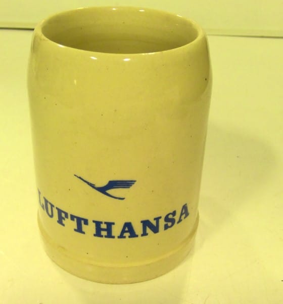 Vintage Lufthansa Airlines Beer Mug Stein Stoneware West Germany for sale