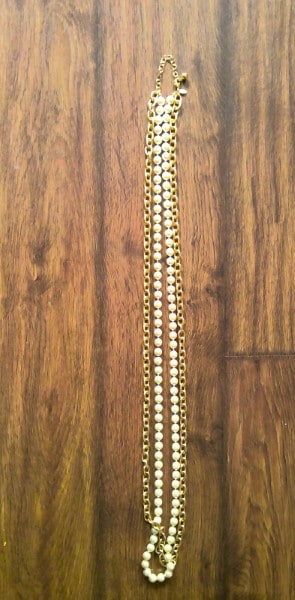 Joan Rivers Faux Pearl and Gold Tone Chain Double Stand Necklace for sale