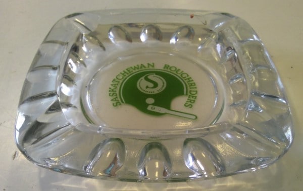 Vintage Saskatchewan Roughriders Ash Tray (glass) for sale