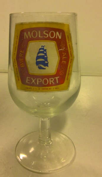 Vintage Molson Export Stemmed Beer Glass for sale