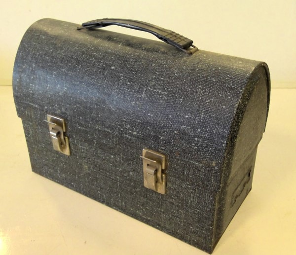 Vintage GSW lunch Box Denim pattern- Made in Canada for sale