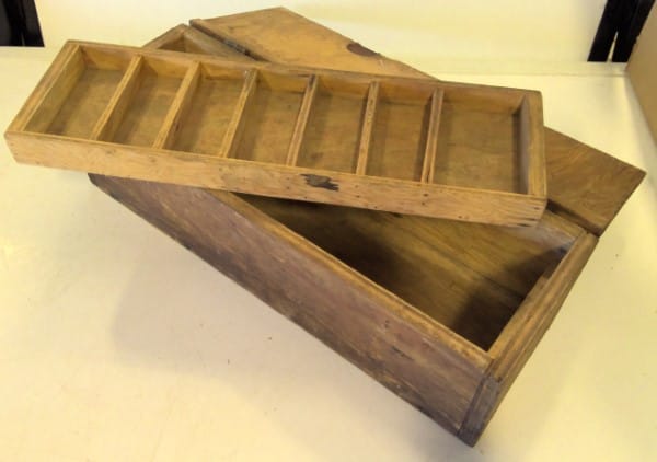 Antique Hand made Wooden Tool Box for sale