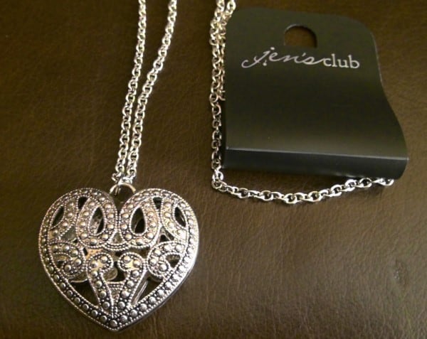 Jen's Club NOS Silver Tone Heart Pendant on Chain for sale