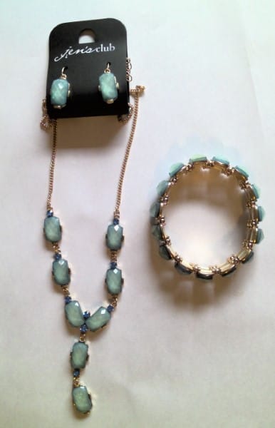 Jen's Club Placid Blue Necklace, Earrings, & Bracelet Set (NOS) for sale