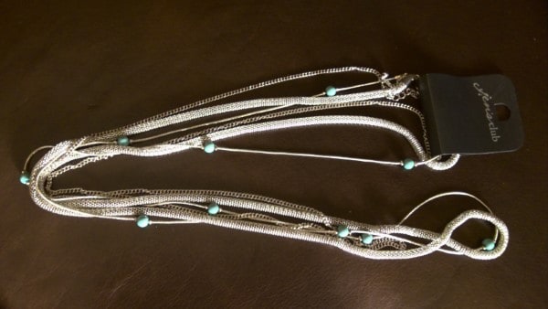 Jen's Club 3 Strand Silver Tone Necklace (NOS) for sale