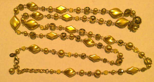 Joan Rivers Gold Tone Chain and Beads Necklace for sale