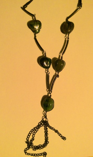 Vintage Green Stone Necklace for sale