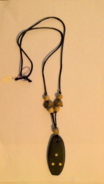 Wood Pendant Necklace - Tribal Style for sale