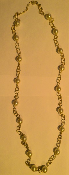 Vintage Joan Rivers Pearl and Gold Tone Necklace for sale