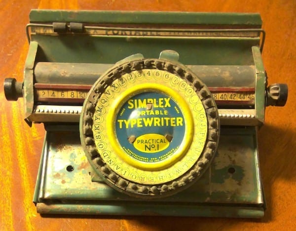 Vintage Simplex Portable Typewriter Toy Practical No. 1 for sale on heinventures.ca