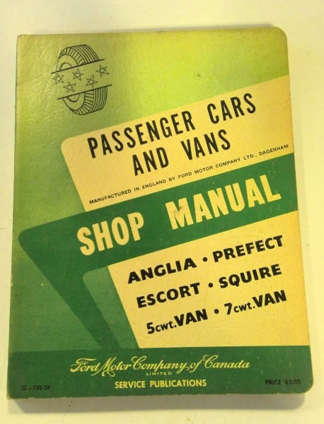 Passenger Cars and Vans Manufactured in England by The Ford Motor Company Shop Manual 1958 for sale