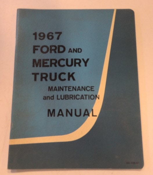 1967 Ford and Mercury Truck Maintenance and Lubrication Manual for sale