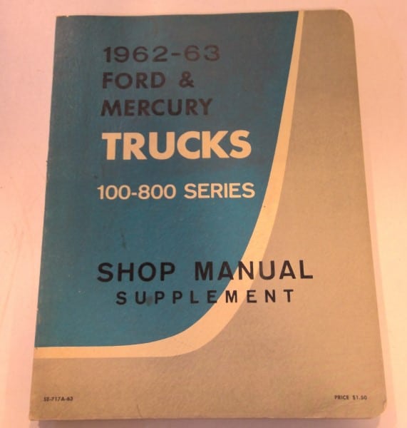 1962-63 Ford and Mercury Trucks 100-800 Series Shop Manual Supplement for sale