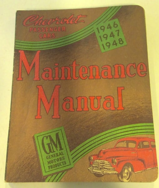 1946-1948 Chevrolet Passenger Cars Maintenance Manual for sale