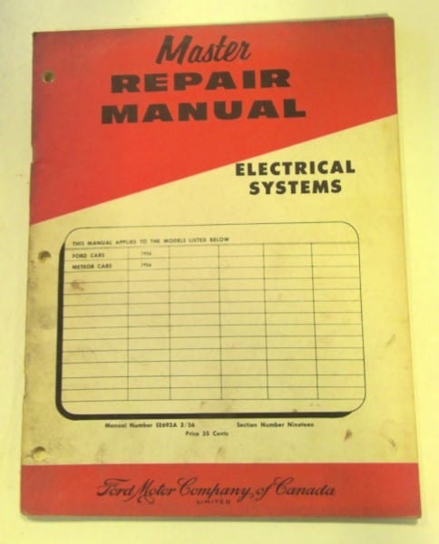 1956 Ford Master Repair Manual Electrical Systems for sale