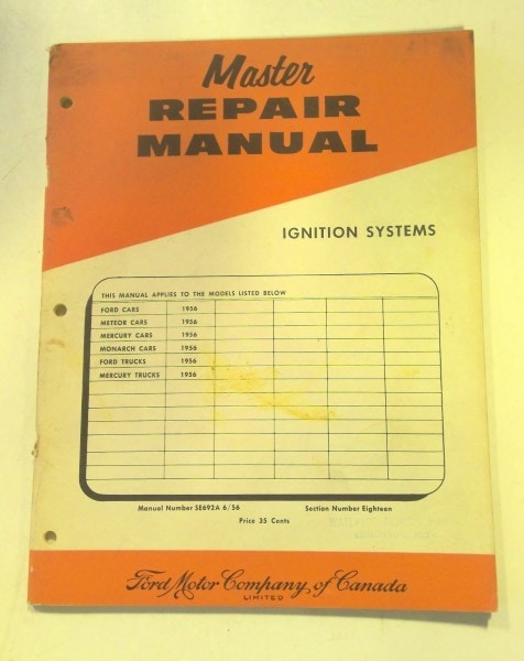 1956 Ford Master Repair Manual Ignition Systems for sale