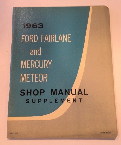 1963 Ford Fairlane and Mercury Meteor Shop Manual Supplement for sale