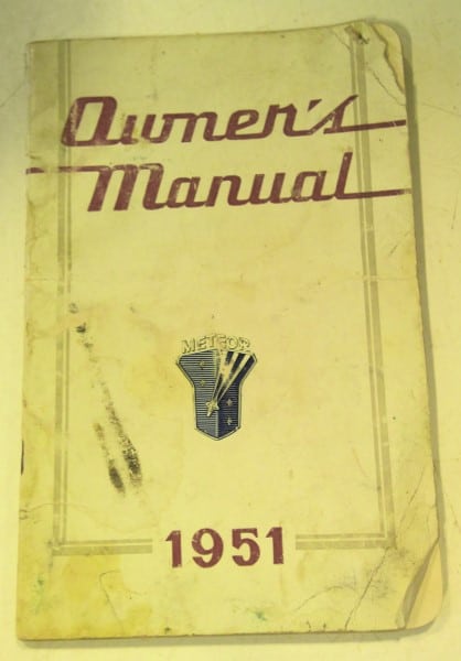 1951 Meteor Owner's Manual for sale