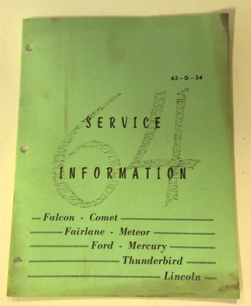 1964 Service Information Ford Canada Supplement for sale