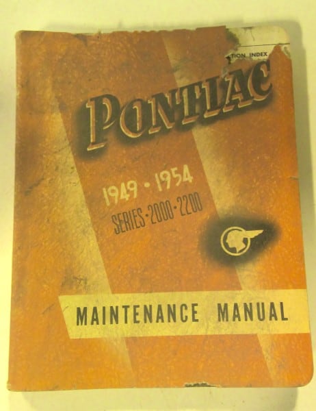 1949-1954 Pontiac Series 2000-2200 Maintenance Manual for sale