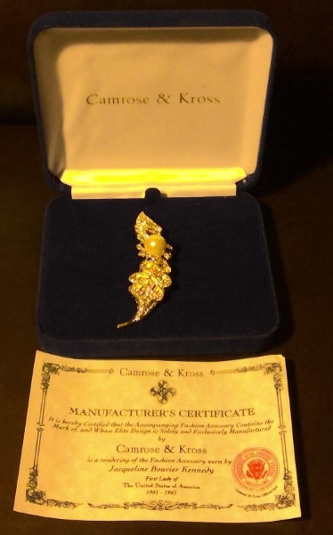 Camrose & Kross Jacqueline Kennedy Gold Plated Brooch for sale