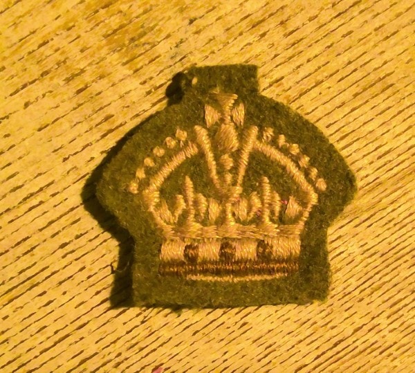 WW2 King's Crown Insignia Patch (smaller size) for sale