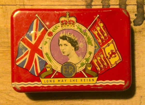 1953 OXO Canada Queen Elizabeth Coronation Commemorative Tin for sale