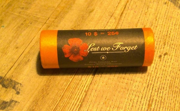 2004 Canada Lest We Forget 25 Cent Quarter - Full UNC Roll for sale