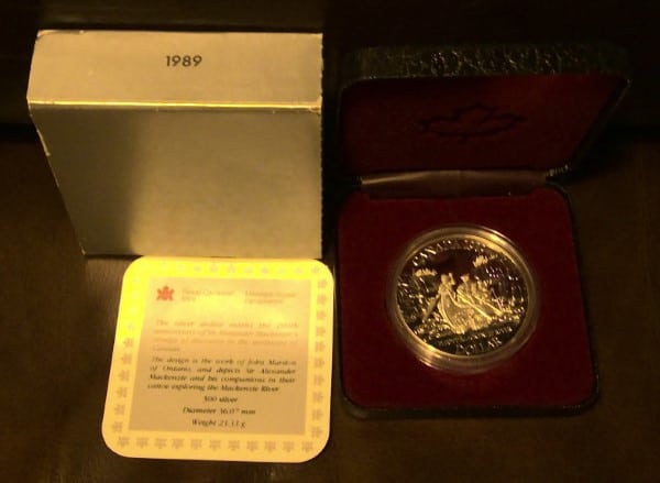 1989 Canada Proof Silver Dollar - Mackenzie River for sale