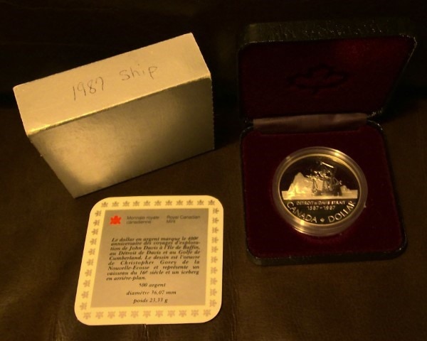 1987 Canada Proof Silver Dollar - Davis Straights for sale