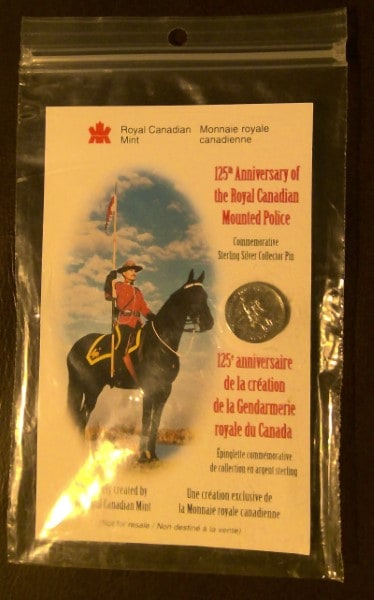 1998 RCMP Royal Canadian Mint Sterling Silver Lapel Pin for sale