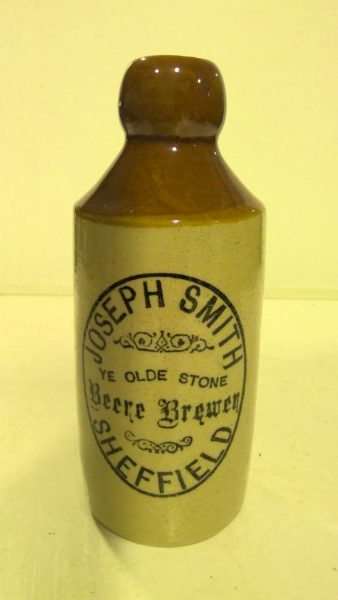 Joseph Smith Ye Olde Stone Beere Brewery Sheffield Stoneware Bottle for sale