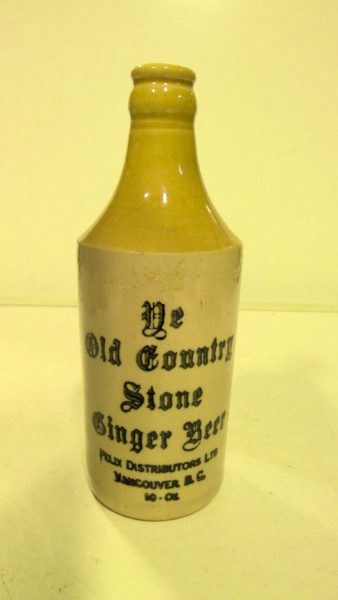 Ye Old Country Stone Ginger Beer Vancouver B.C. Stoneware Bottle for sale