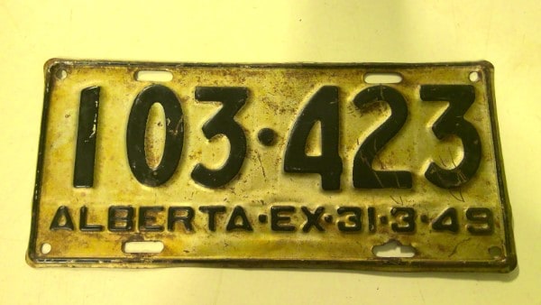 1949 Alberta License Plate for sale