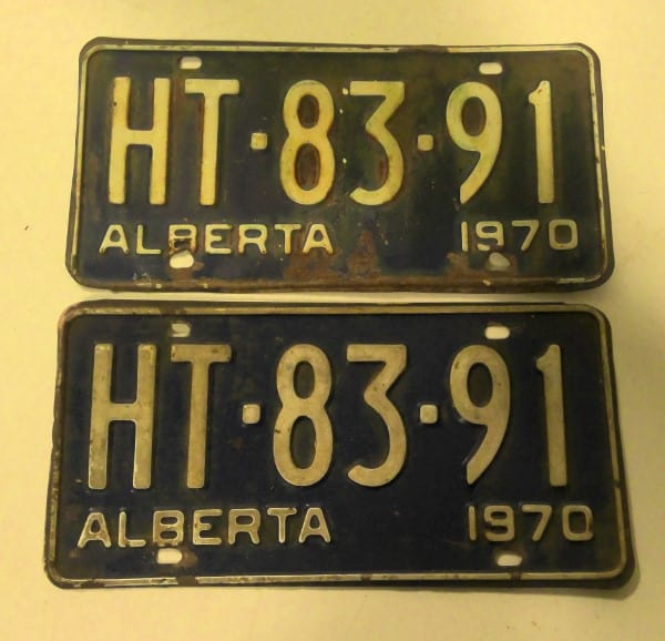 Matching Set of 1970 Alberta License Plates for sale