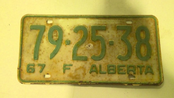 1967 Alberta Farm License Plate for sale