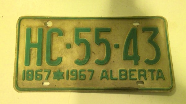 1967 Alberta Centennial License Plate for sale