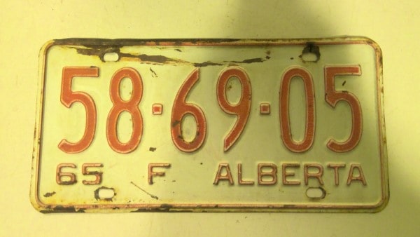 1965 Alberta Farm License Plate for sale