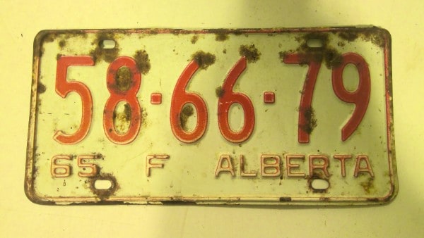 1965 Alberta Farm License Plate for sale