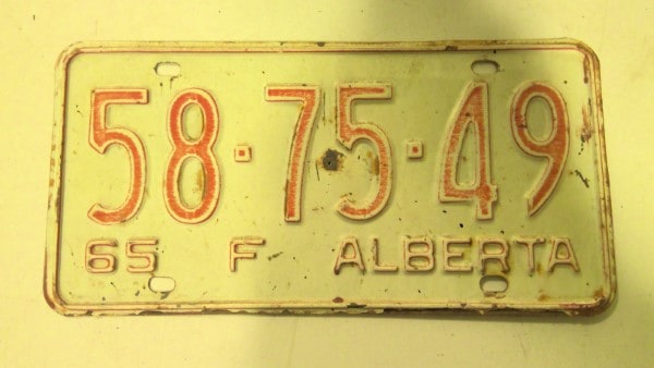 1965 Alberta Farm License Plate for sale