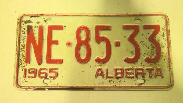 1965 Alberta License Plate for sale