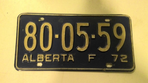 1972 Alberta Farm License Plate for sale