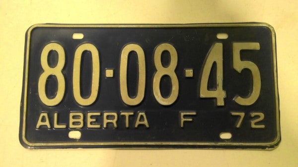 1972 Alberta Farm License Plate for sale