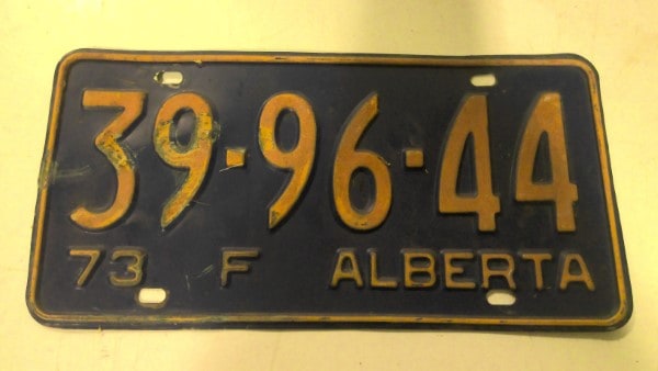 1973 Alberta Farm License Plate for sale